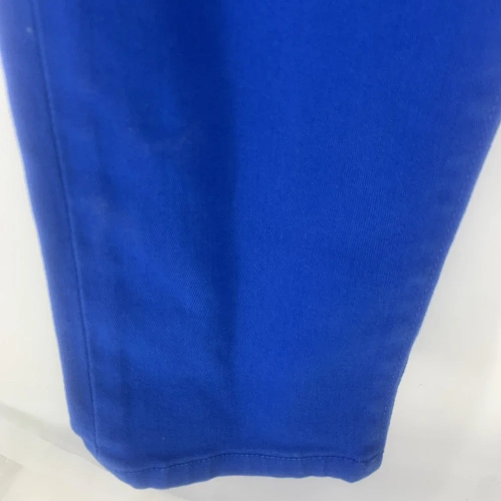 Michael Kors Women's Blue Chino Pants  Silver Zipper Pocket Skinny  Size 12